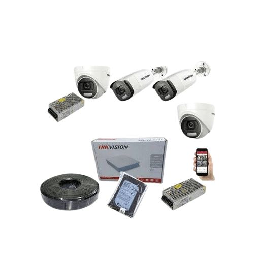 Hikvision Smart Hybrid CCTV Camera 4 Channel Full Kit